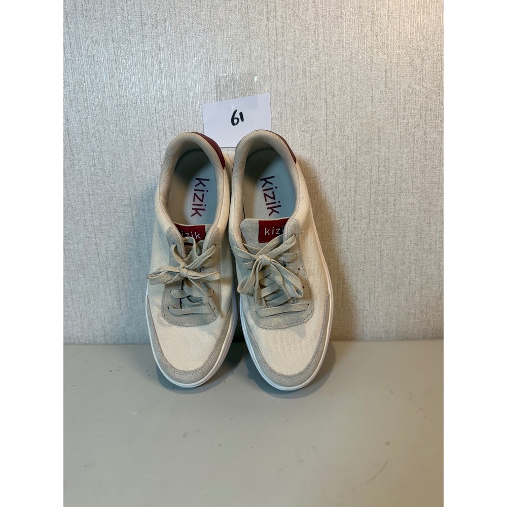 Kizik Prague Hands Free Sneakers Cream Red Mens 6 Womens 7.5 DPRACR01-1D